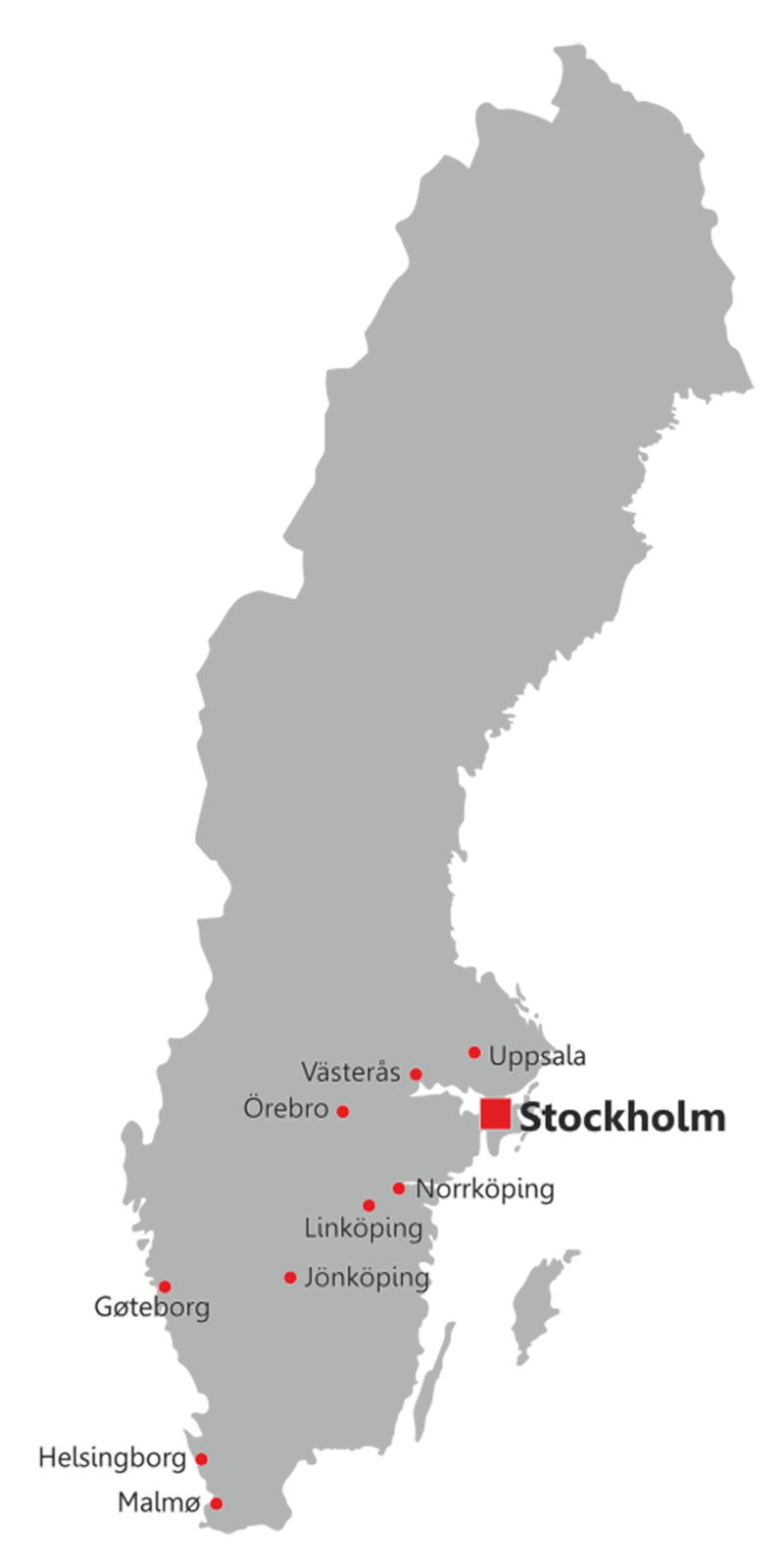 Eksport til Sverige - De 10 største byer i Sverige